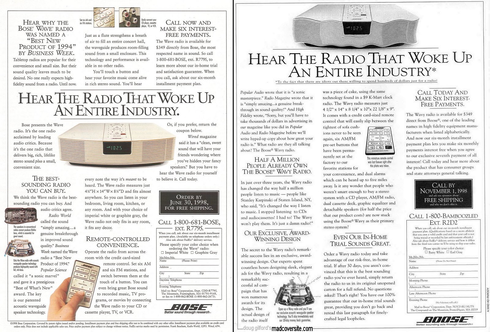 The Bose Wave Radio ad