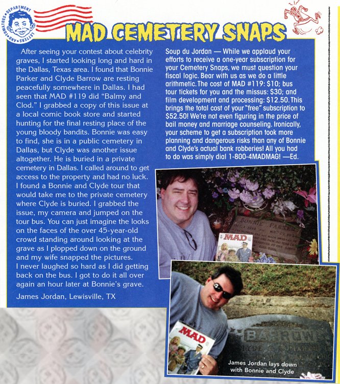 Letters - Mad Cemetery Snaps