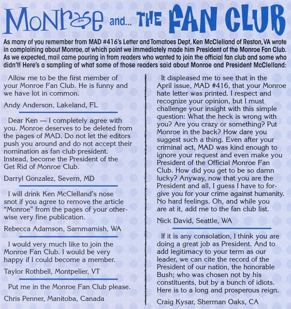 Letters - Monroe Fan Club