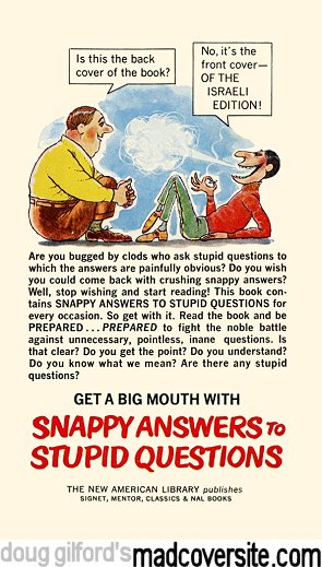 Mad's Al Jaffee Spews Out Snappy Answers To Stupid Questions